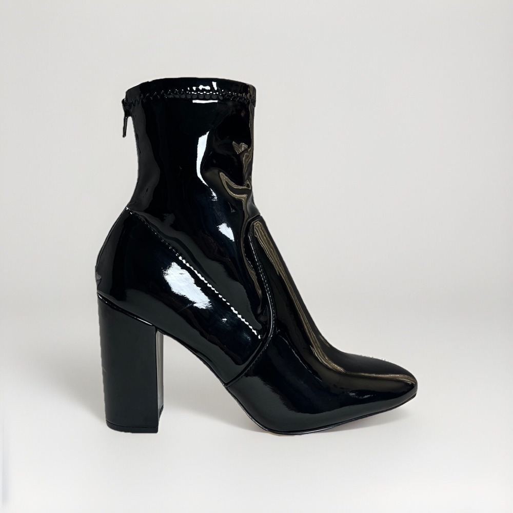 Aldo Patent Leather Womens Audrella Ankle Boots Bootie Black 7.5 US